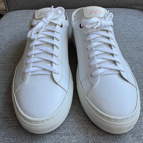 Good Man Brand Mono White Rose Gold Edge Lo-Top Sneaker Nappa Leather Mens 8.5 - Picture 4 of 11